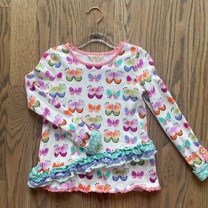 Matilda Jane Colorful Butterfly Print Kids Shirt Size 6